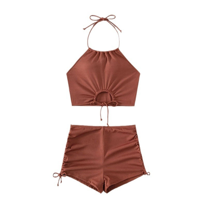 Damen Sportliches Bikini-Set mit asymmetrischem Oberteil und verspieltem Bindedesign Drune
