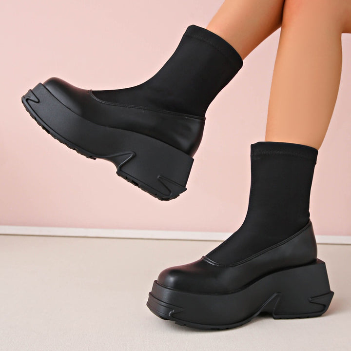 Damen Plateau-Sneaker mit elegantem Sockendesign und rutschfester Sohle Drune