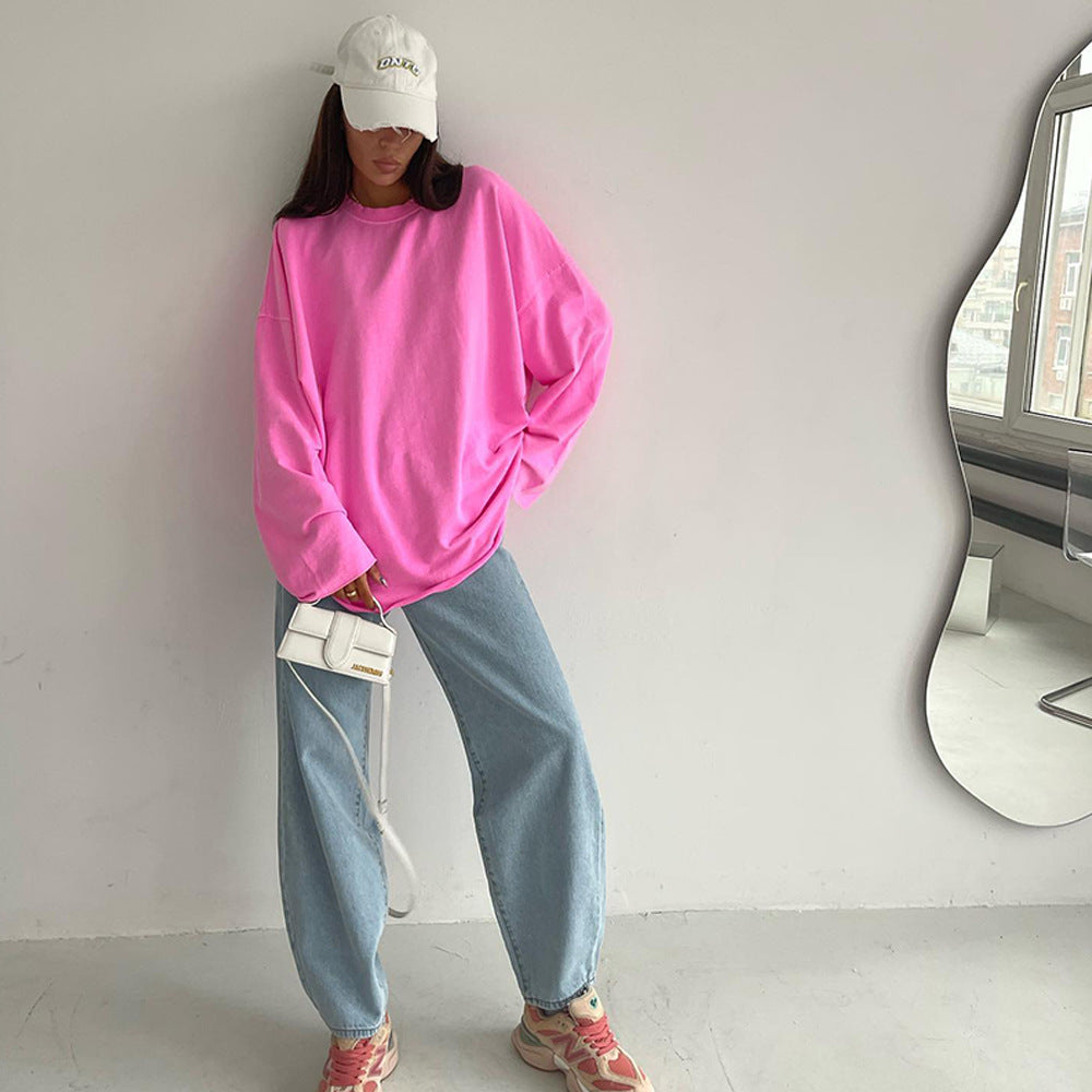 Damen lässiges Leinenoberteil mit weitem Schnitt Drune