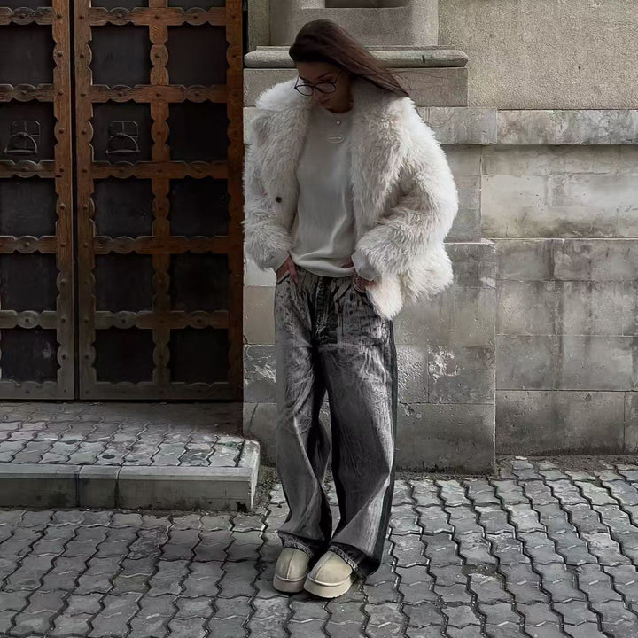 Damen Baggy-Jeans mit einzigartigem zweifarbigen Design Drune