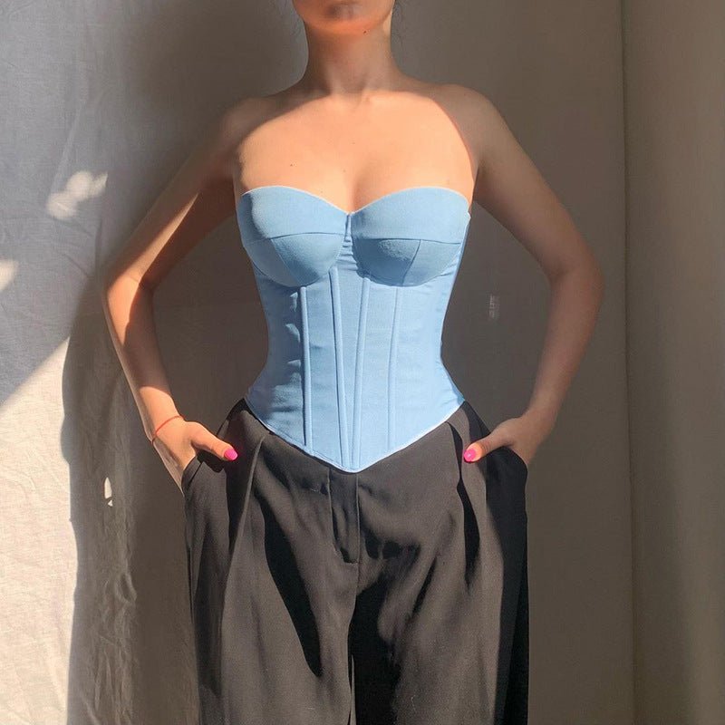 Damen Korsettoberteil mit verstärktem Bustier Drune
