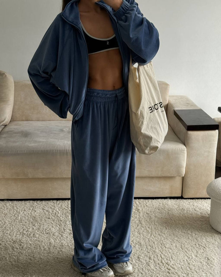 Damen Sportliche Fleece Loungewear-Anzug Drune