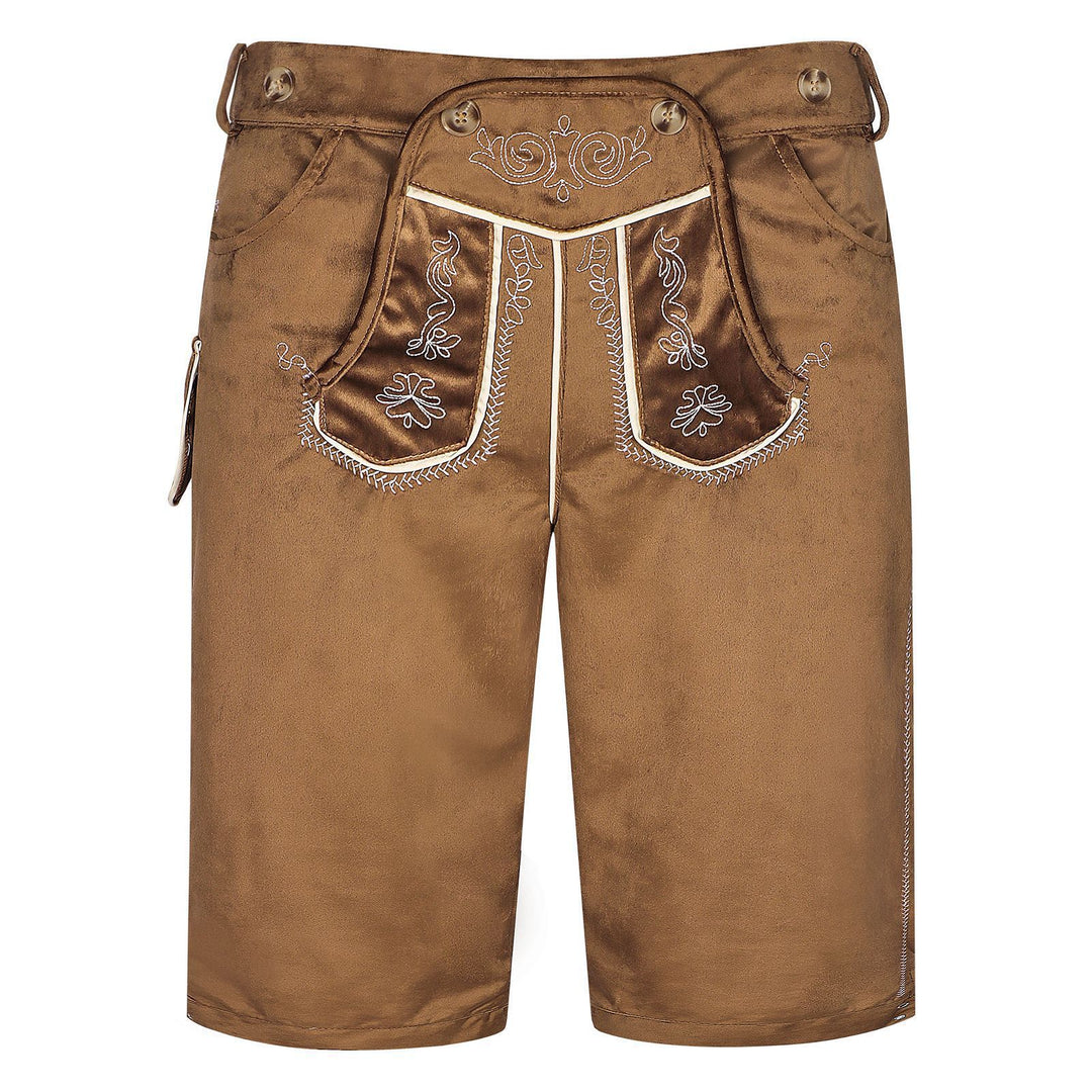 Herren nan kurze Trachtenhose mit besticktem Hosenlatz und Komfortbund Drune