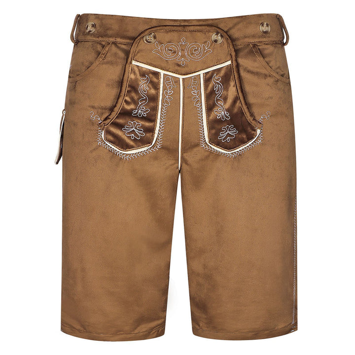 Herren nan kurze Trachtenhose mit besticktem Hosenlatz und Komfortbund Drune