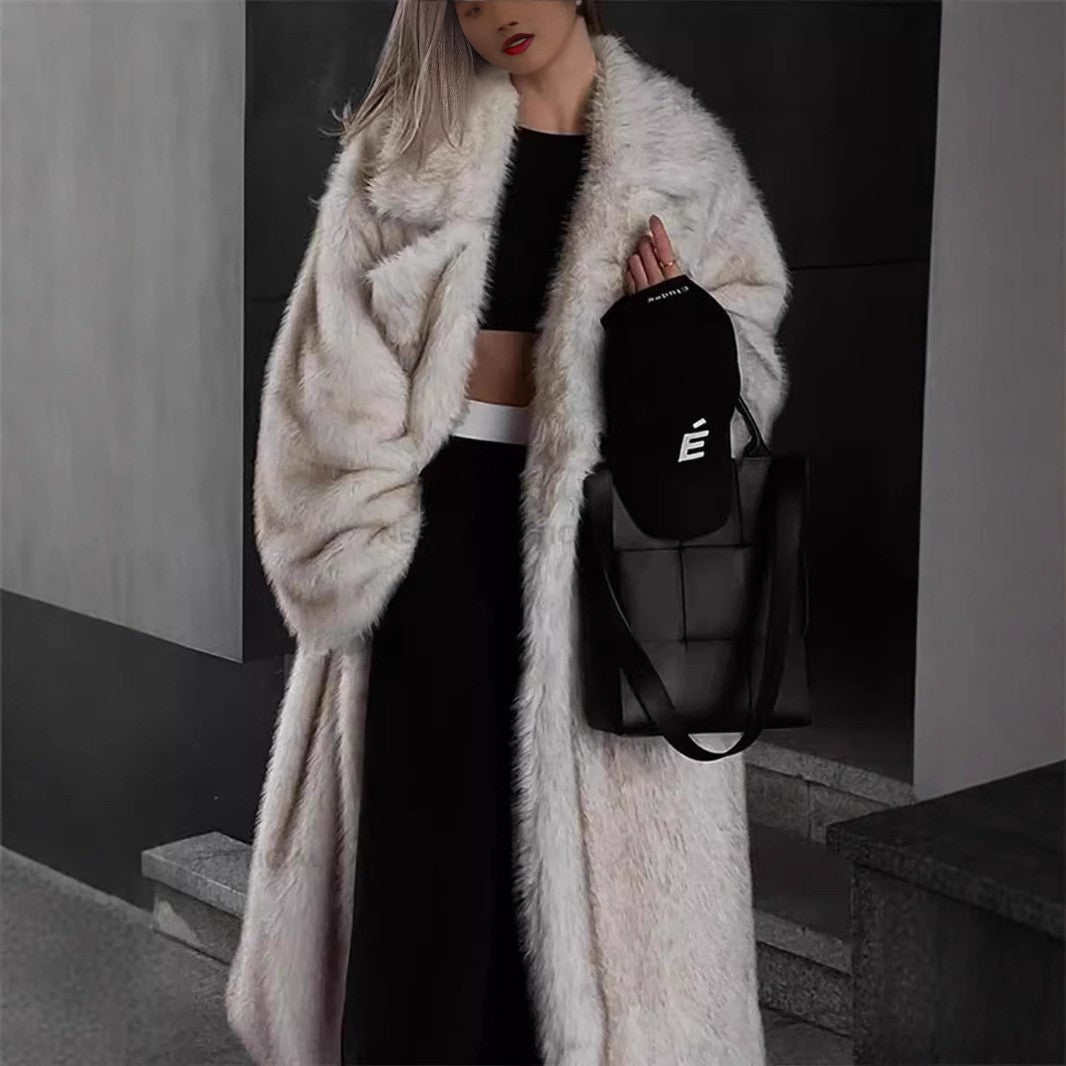 Damen Übergroßer Faux-Fur Mantel Drune