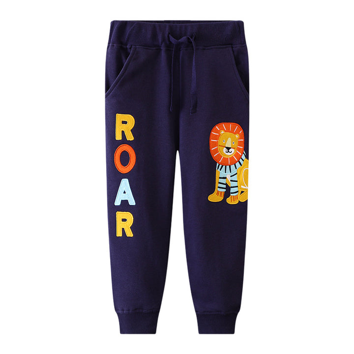 Jungen Sweatpants mit kreativem Löwen-Design Drune