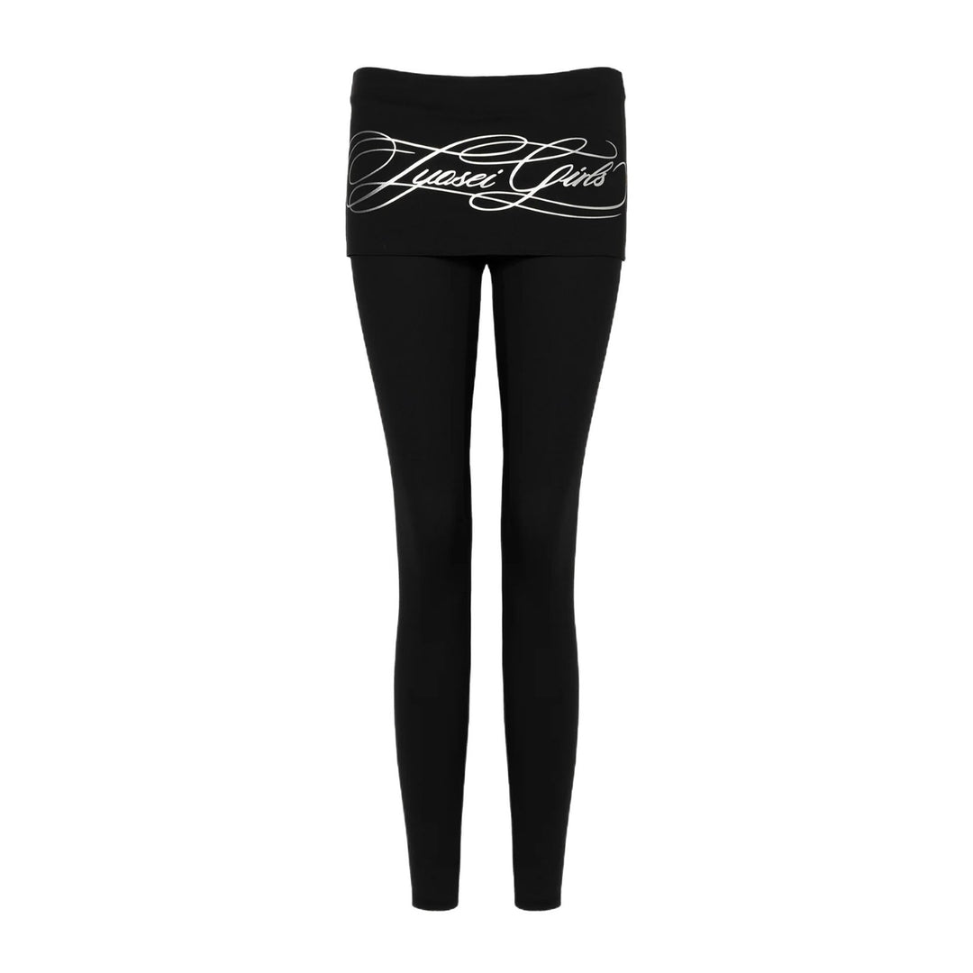 Damen Sportliche Leggings mit breitem Bund Drune