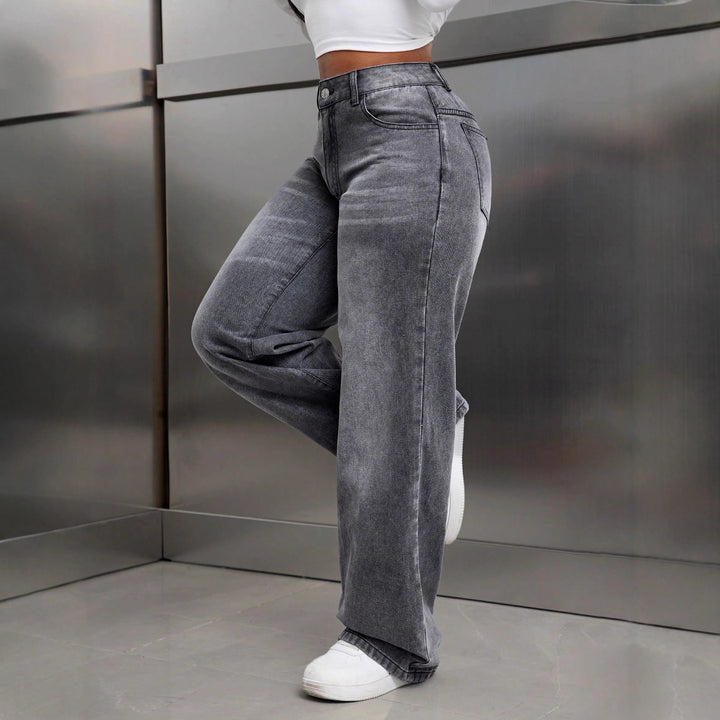 Damen modische weit geschnittene Jeans aus hochwertigem Denim Drune