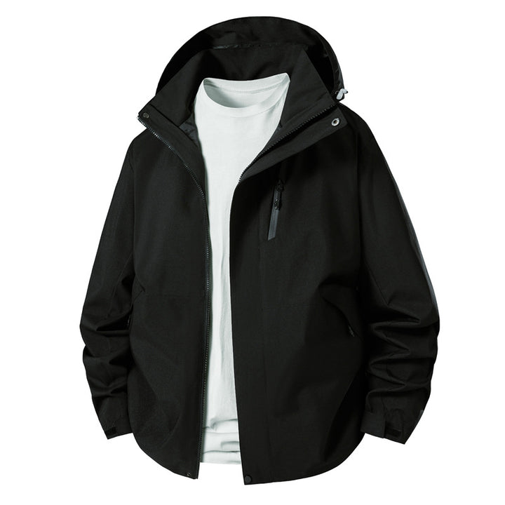Herren technische Übergangsjacke mit verstellbarem Kapuzenrand Drune