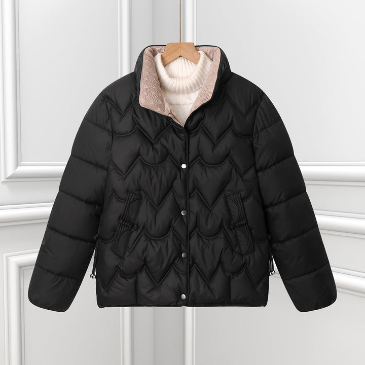 Damen Komfortable gesteppte Jacke mit hohem Kragen und Reißverschlusstaschen Drune