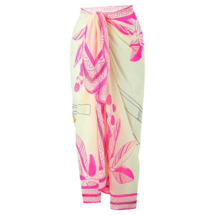 Damen Einteiler Badeanzug mit floralem Design und passendem Strandüberwurf Drune