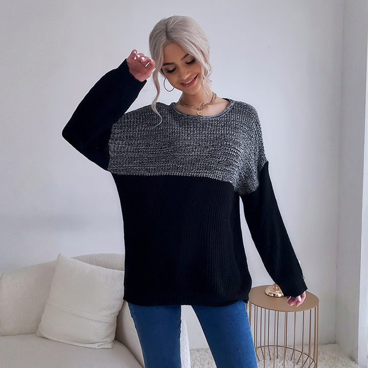 Damen modischer Oversized Pullover mit strukturiertem Muster und lässigem Schnitt Drune