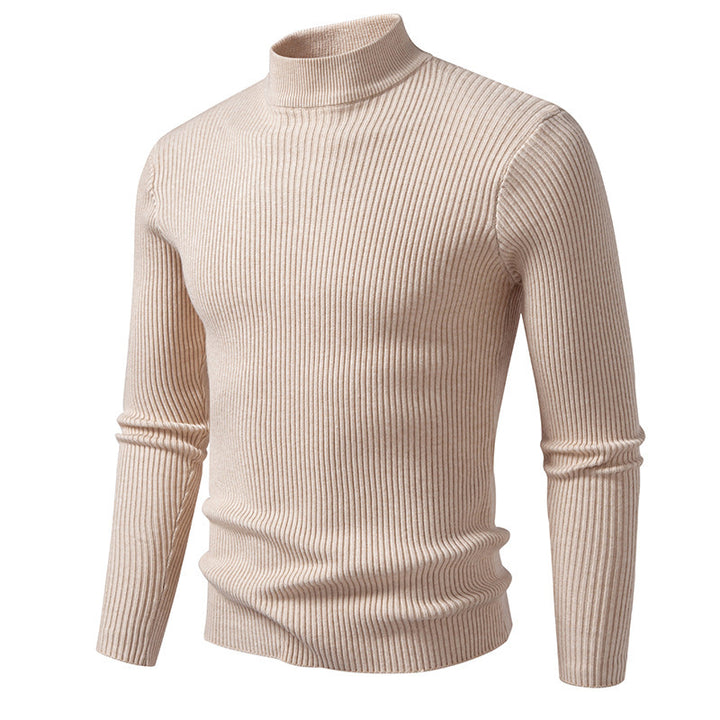 Herren eleganter Rollkragenpullover aus feinem Rippstrick Drune