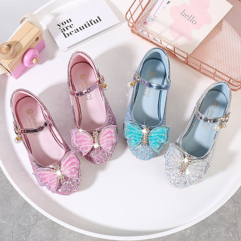 Mädchen Ballerina Schuhe mit Glitzer und schimmernden Applikationen Drune