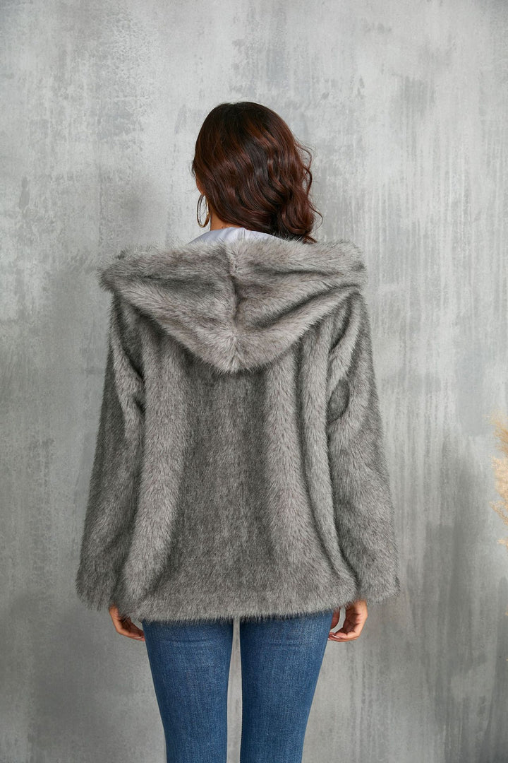 Drune | Kapuzenjacke - Plüsch Kunstfell - Lässiger Chic - Winteressenziell