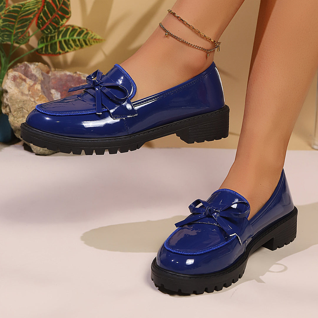 Damen Elegante Lacklederschuhe mit dekorativem Riemchen und rutschfester Sohle Drune
