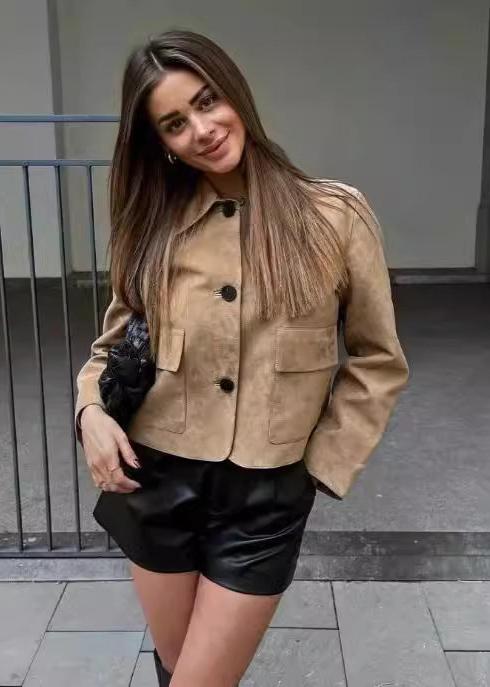 Drune | Camel Boxy Wolljacke