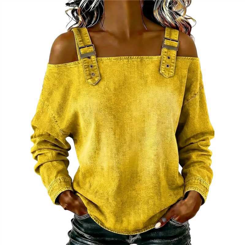 Damen lässiges Sweatshirt mit dekorativen Schulterdetails Drune