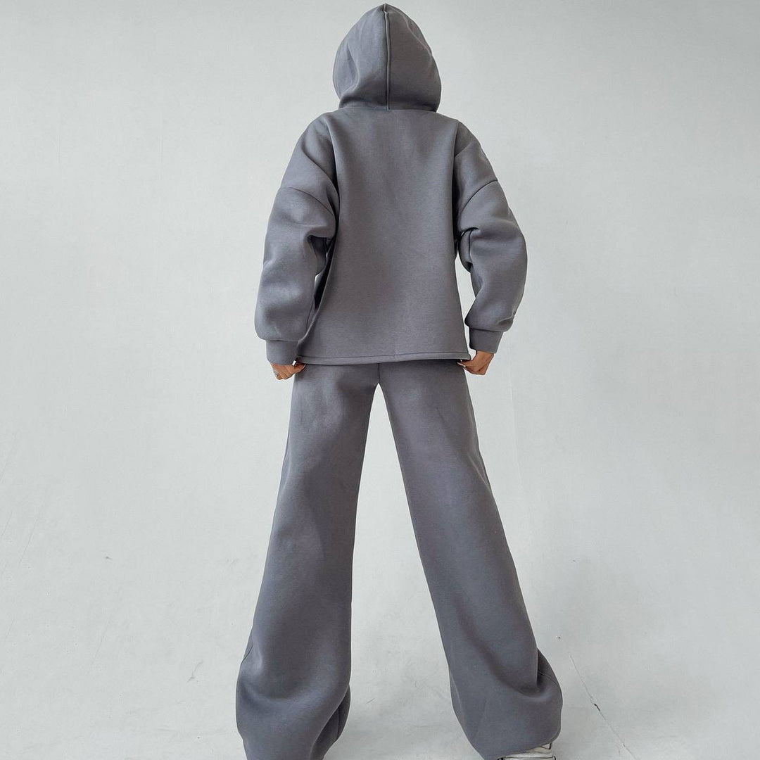 Damen nan weiches Oversize Hoodie mit weitem Schlag Jogginghose Set Drune