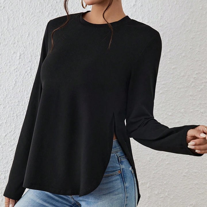 Damen Langarmshirt mit modischen Cut-Out-Details und bequemer Passform Drune