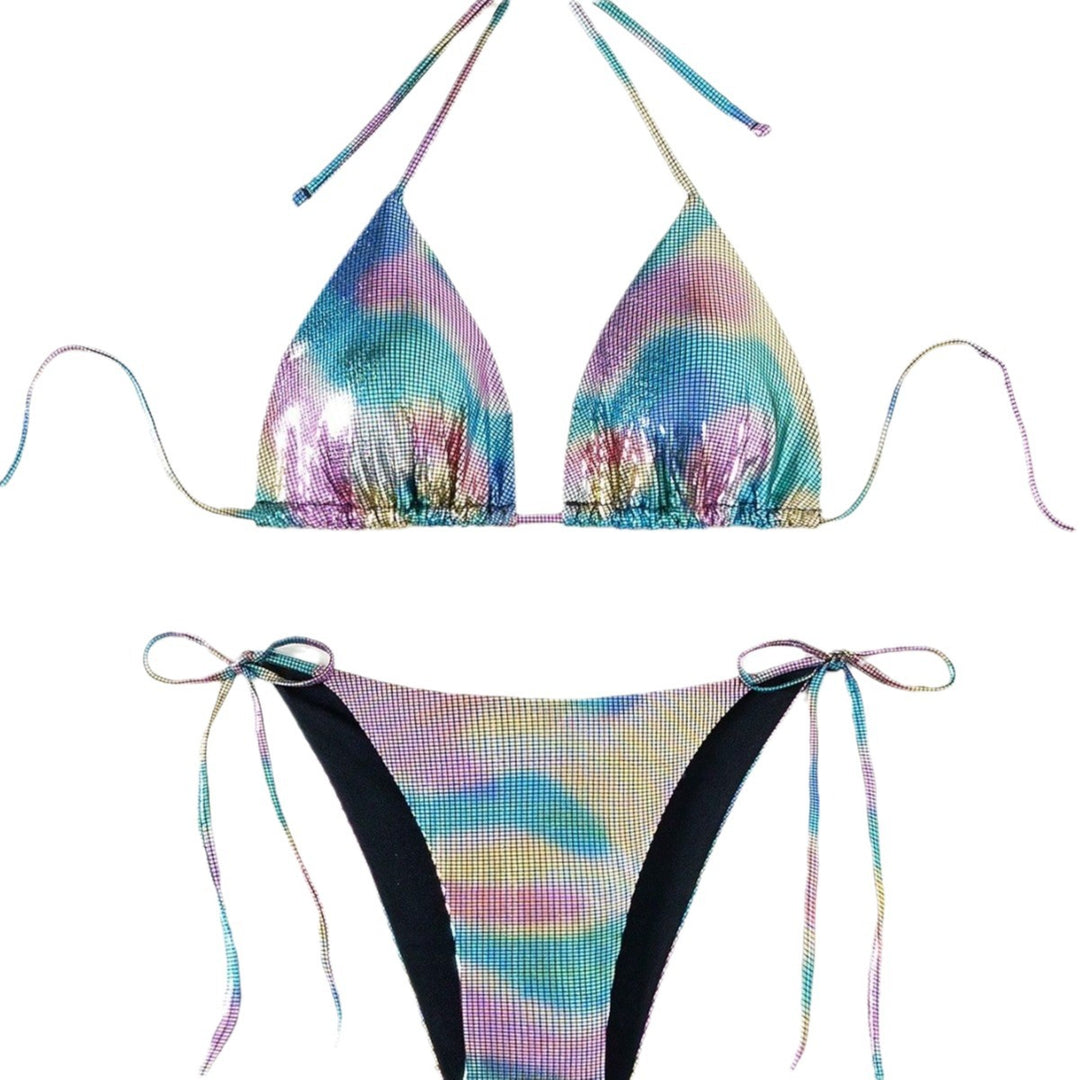 Damen Funktionsfähiger Triangel-Bikini mit stylischem Farbverlauf Drune