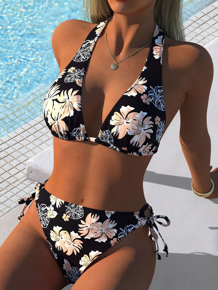 Damen Triangel-Bikini mit elegantem Animal-Print und verstellbaren Trägern Drune