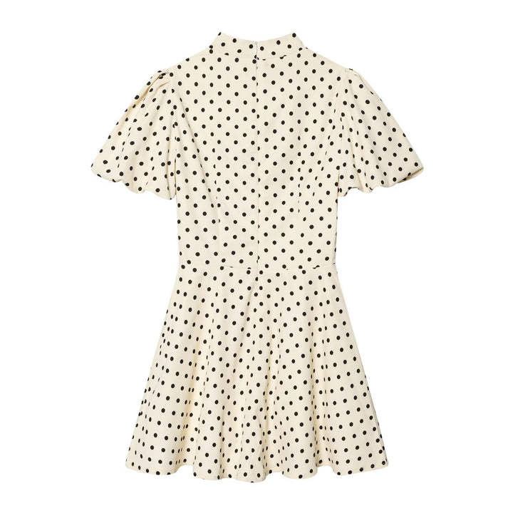 Damen A-Linien Kleid mit hochgeschlossenem Kragen und voluminösen Ärmeln Drune