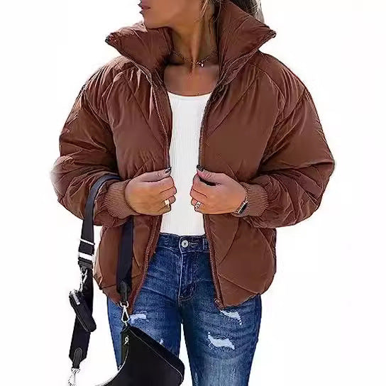 Damen Wärmeisolierte Steppjacke mit hohem Kragen und elastischen Bündchen Drune