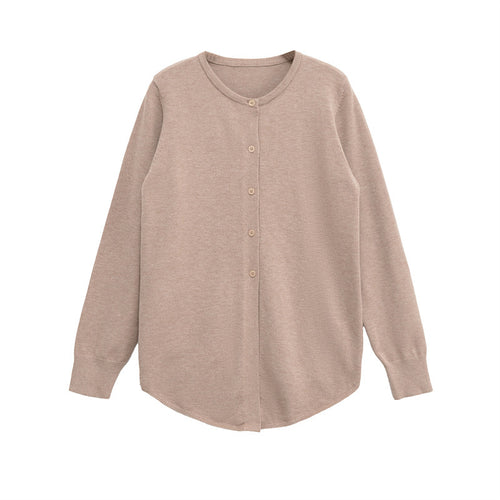 Damen Langarmshirt mit weichem Stoff und eleganter Knopfleiste Drune