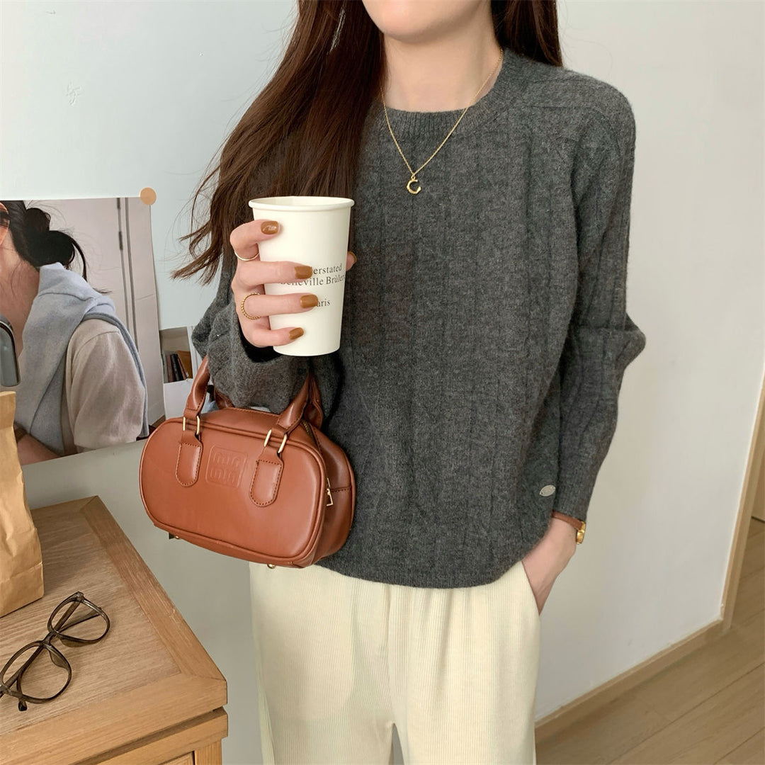 Damen Grobstrickpullover mit strukturiertem Muster und lässigem Schnitt Drune