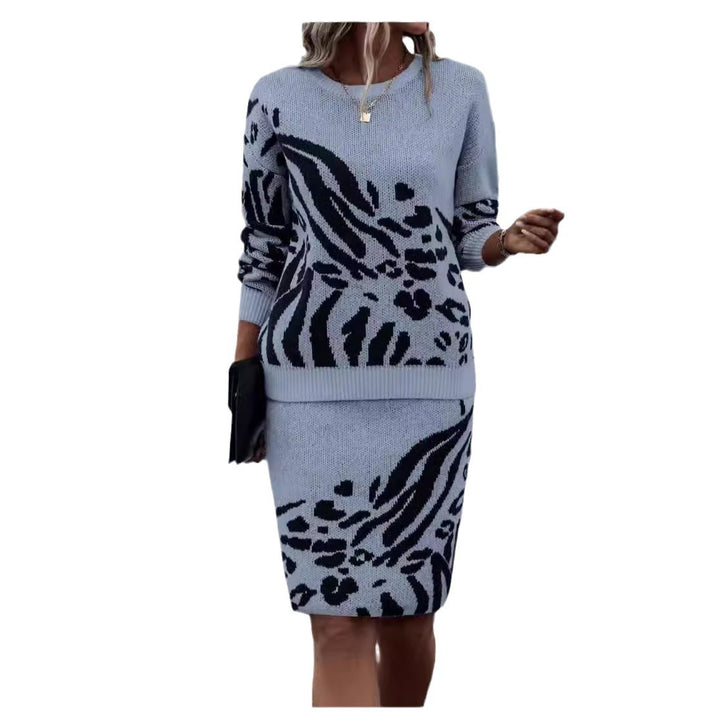 Damen Strickkleid im Leopardenmuster Drune