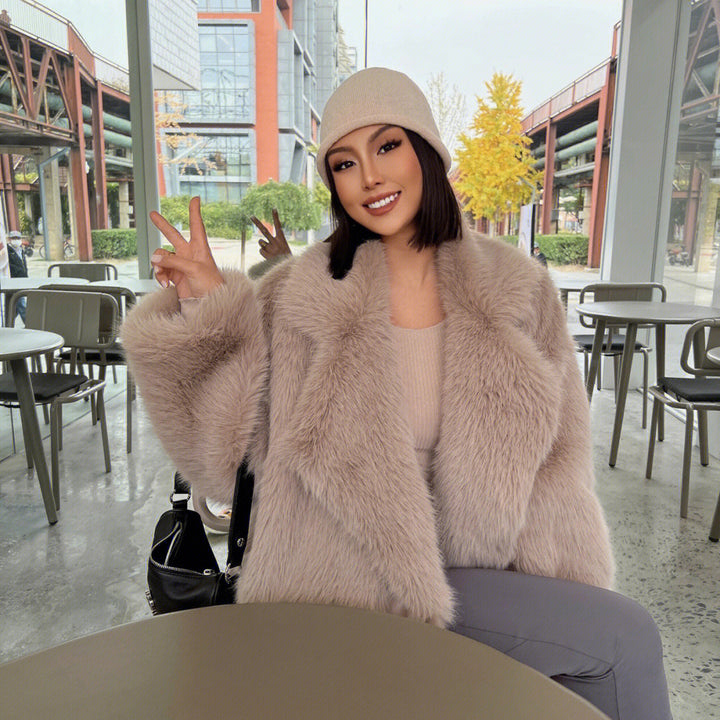 Damen Oversize Plüschjacke Drune