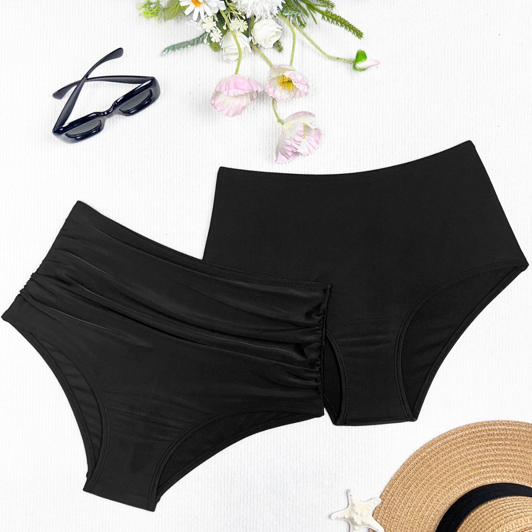 Damen Hochtaillierte Bikini-Hose mit vielseitigem Raffungselement und figurformendem Schnitt Drune