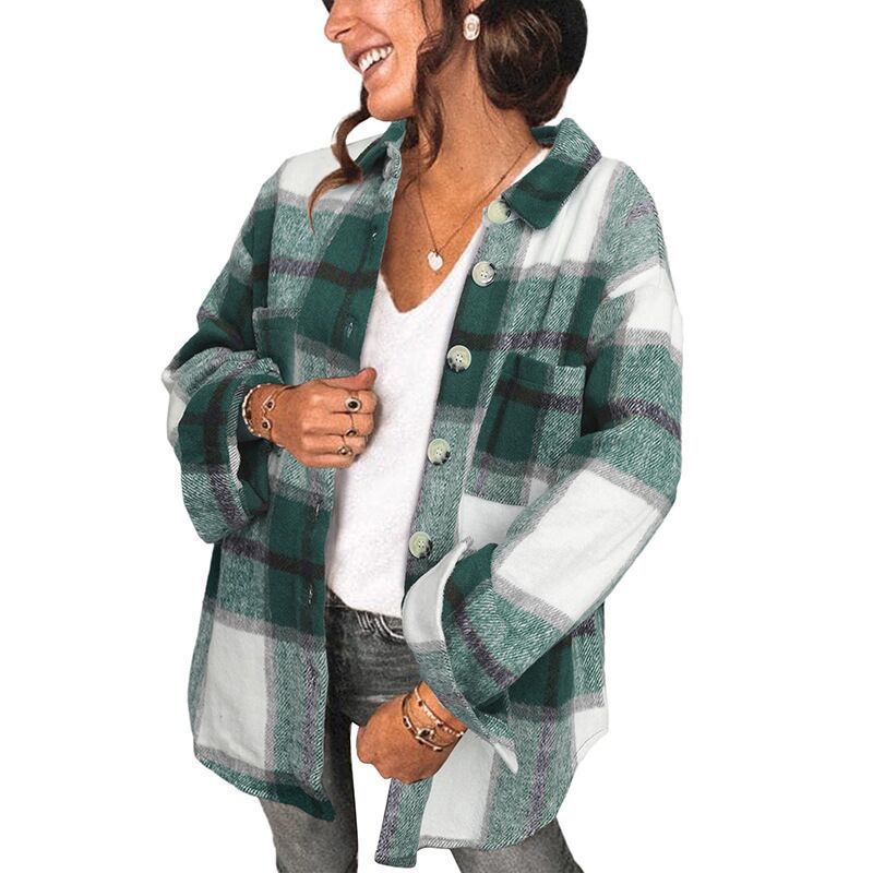 Damen Karierte Overshirt Drune