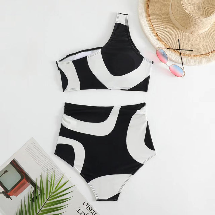 Damen Bikini-Set mit asymmetrischem Oberteil und elegantem Wickelrock Drune