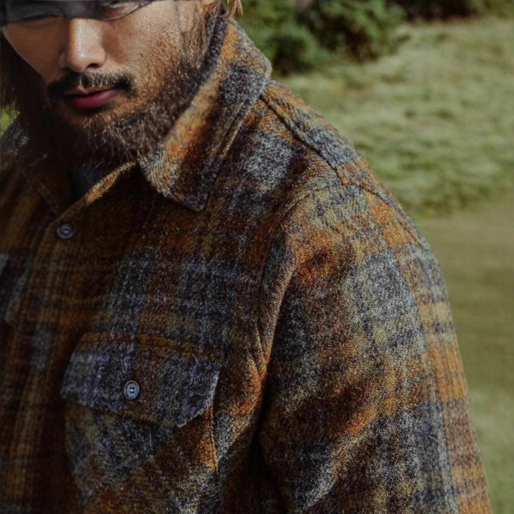 Herren Gemusterte Flanelljacke mit praktischen Taschen Drune