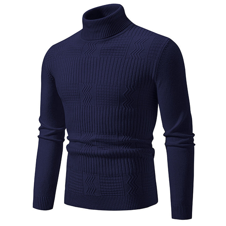 Herren nan strukturierter Rollkragenpullover aus feinem Strickmix mit körpernaher Passform Drune