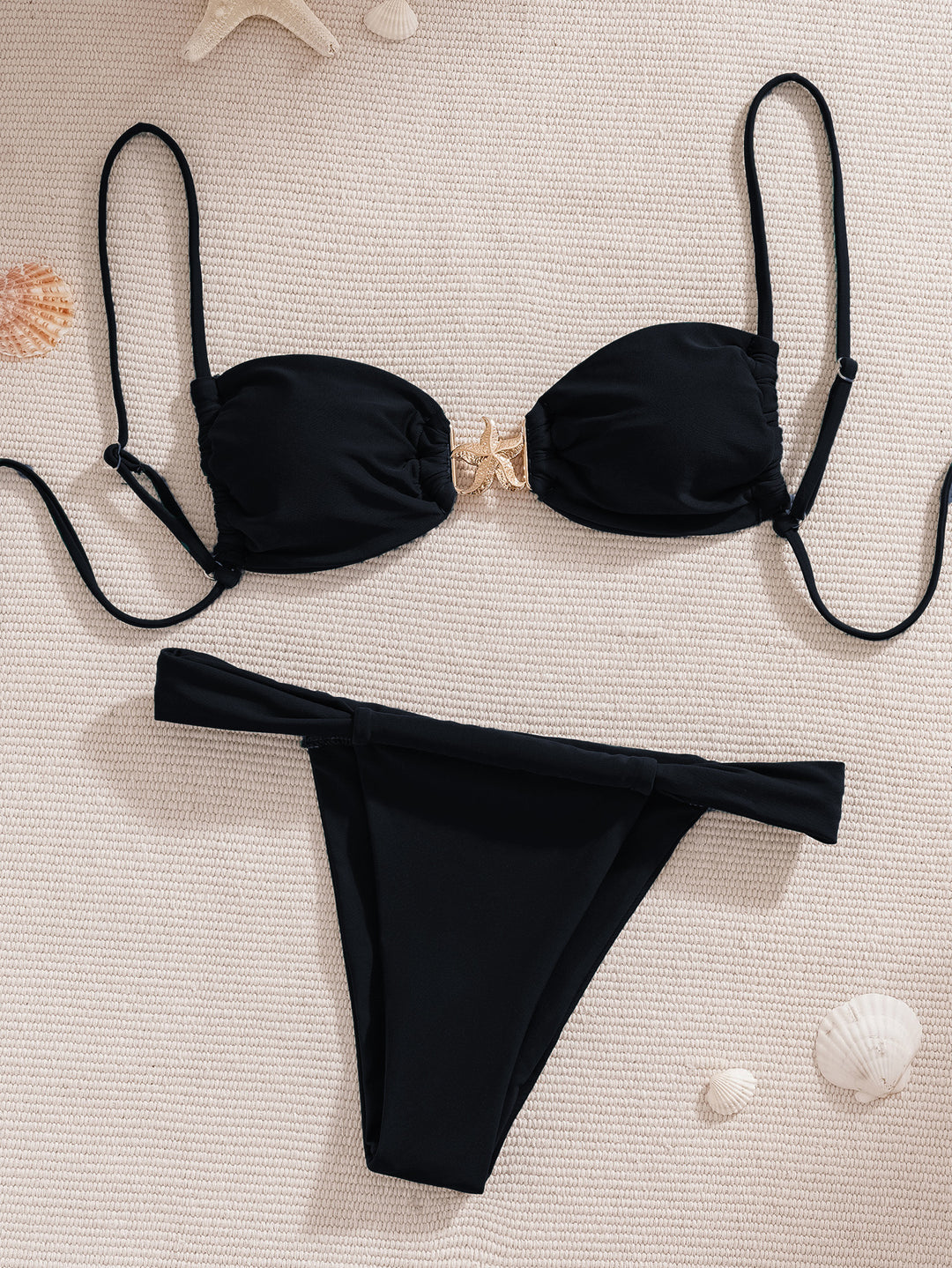 Damen Push-Up Bikini mit glamourösem Gold-Detail Drune
