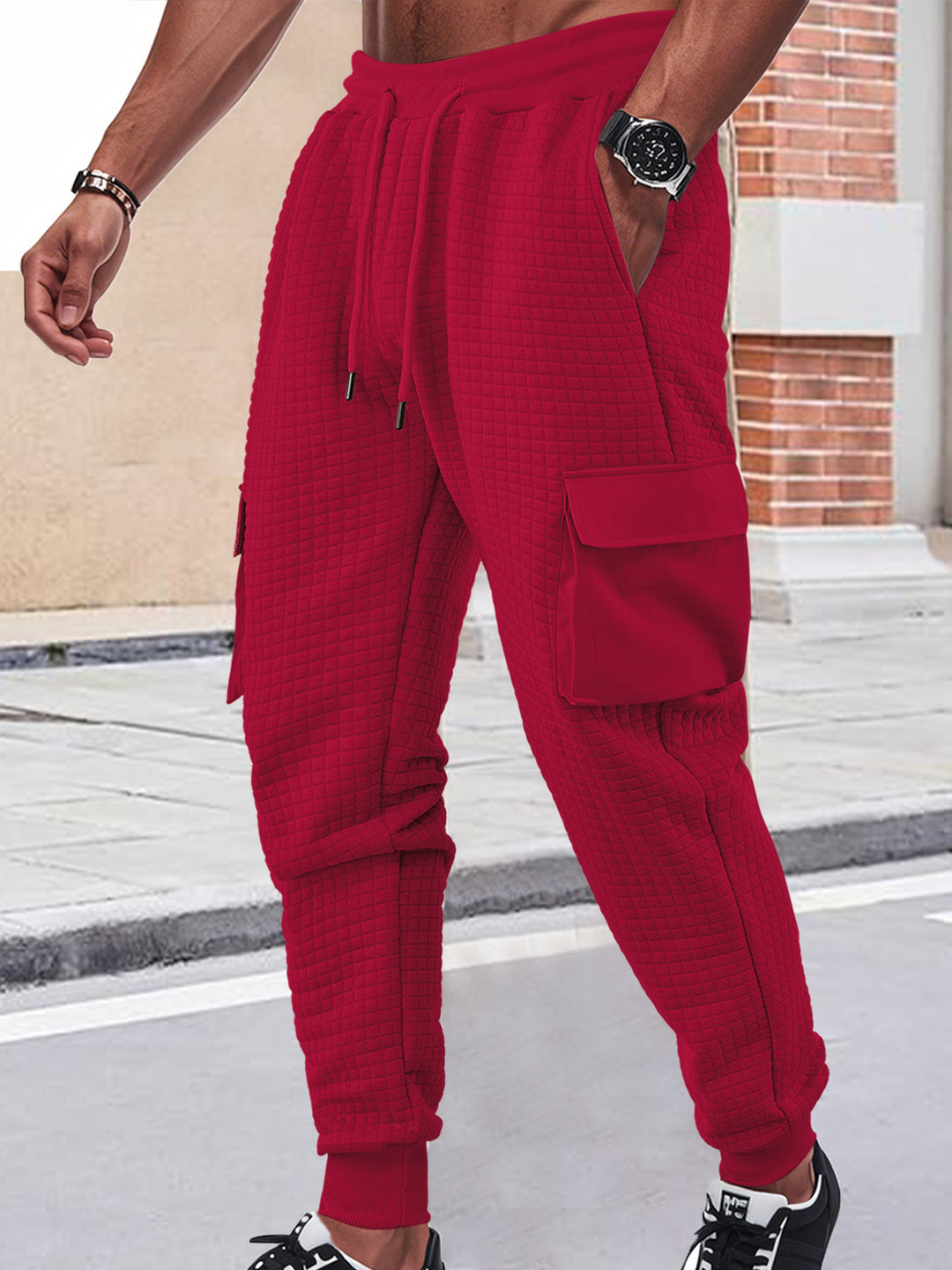 Herren Cargo-Jogginghose mit atmungsaktivem Material und praktischen Seitentaschen Drune