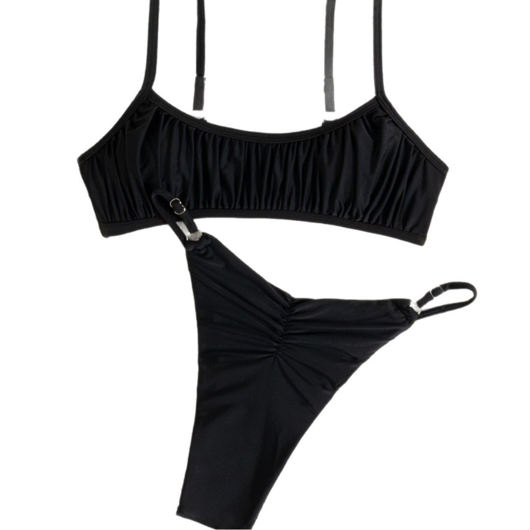 Damen Bikini-Set mit romantischen Rüschendetails und verstellbaren Trägern Drune
