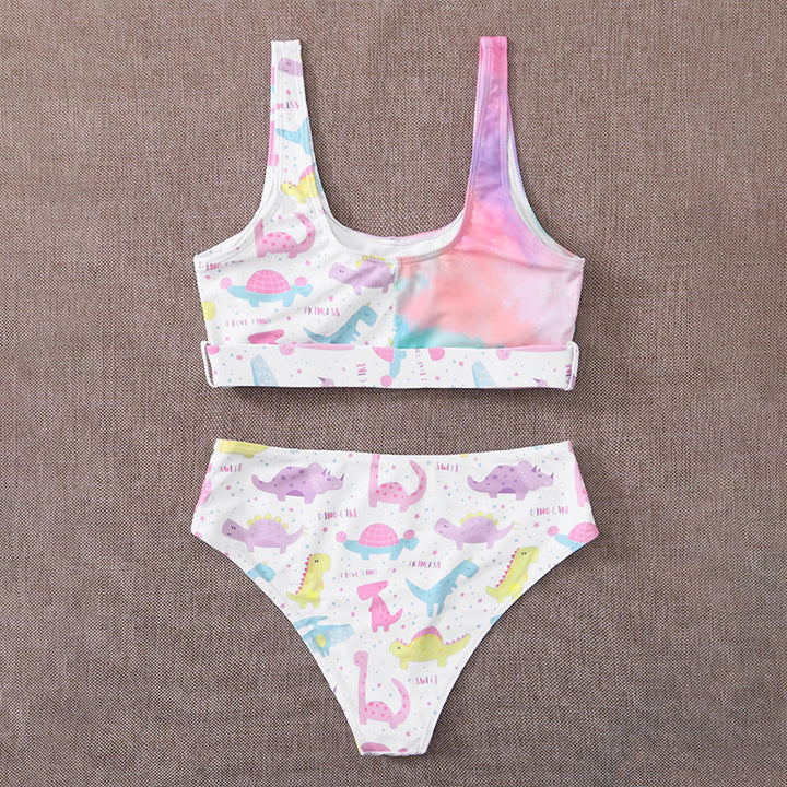 Damen Bunt bedruckter Bikini mit sportlichem Schnitt und breiten Trägern Drune