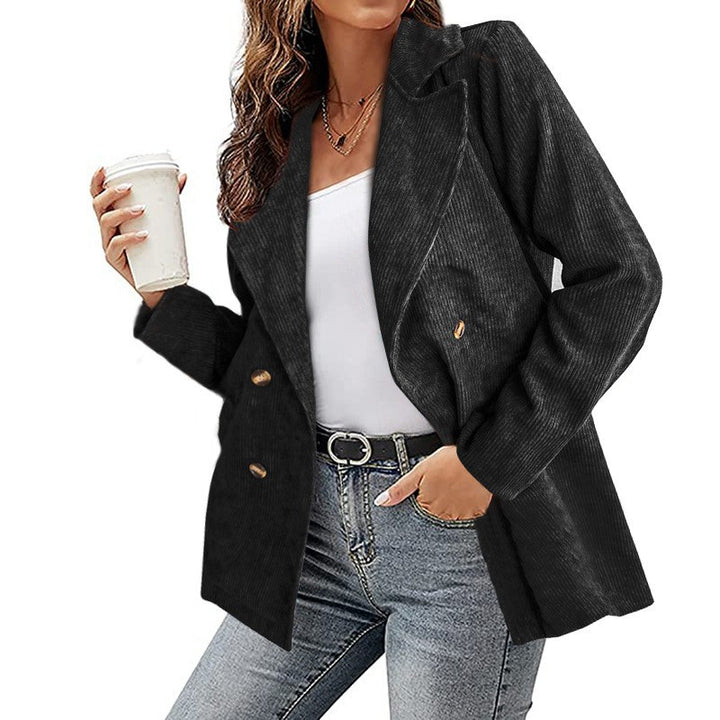 Damen Cordjacke im modernem Schnitt mit schickem Revers und zwei praktischen Taschen Drune