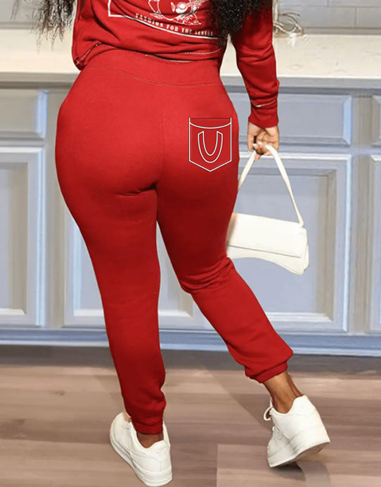 Damen Sportliche Jogginghose mit seitlicher Tasche und elastischem Bündchen Drune