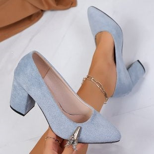 Damen Elegante Pumps mit modernem Blockabsatz Drune