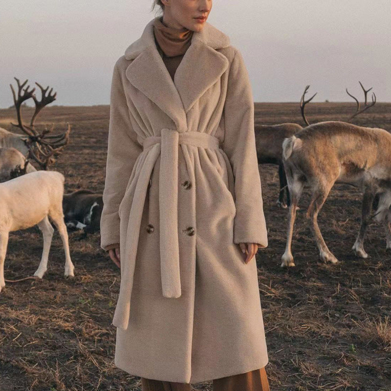 Damen modischer Trenchcoat mit Gürtel Drune