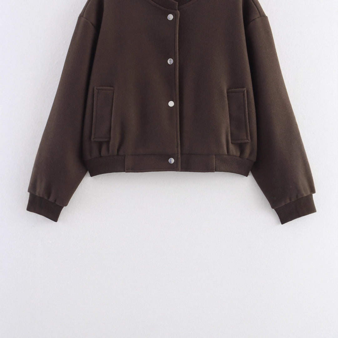 Damen lässige Oversize-Jacke mit Knopfverschluss Drune