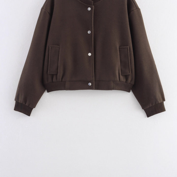 Damen lässige Oversize-Jacke mit Knopfverschluss Drune