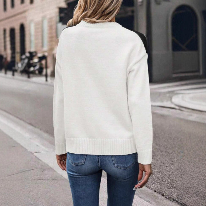 Damen modischer Pullover mit geometrischem Muster und stylischem Schnitt Drune