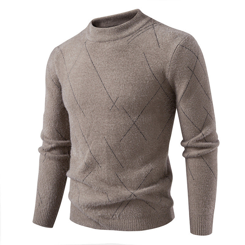 Herren Feiner Strickpullover mit modernem Zopfmuster Drune