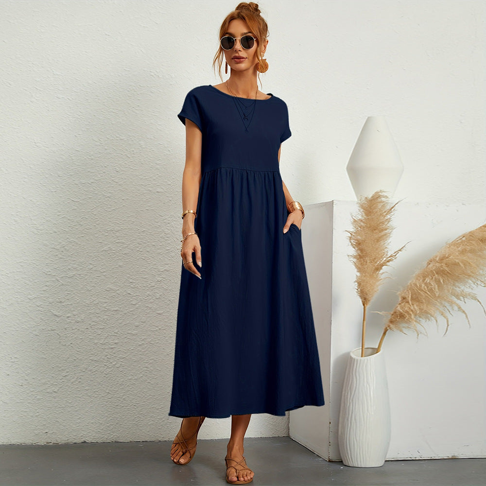 DamenMaxikleid mit modischer Taillierung und praktischen Seitentaschen Drune